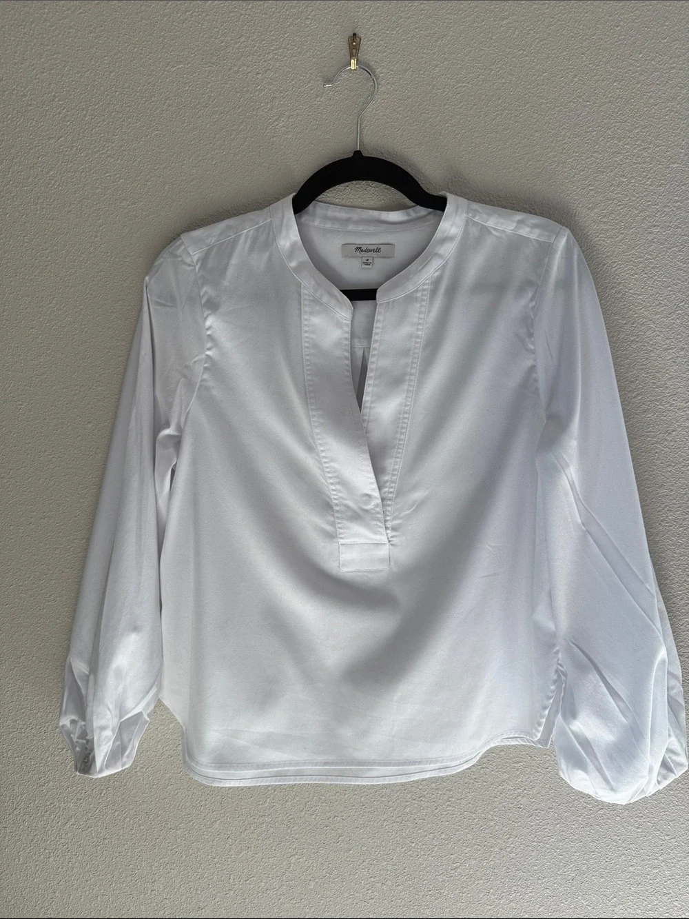Madewell White Cotton Poplin Shirt - size Medium